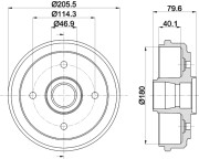 MBD192 MINTEX brzdový bubon MBD192 MINTEX