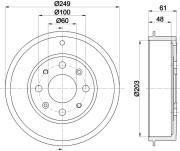 MBD255 Brzdový buben MINTEX