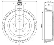 MBD185 MINTEX brzdový bubon MBD185 MINTEX