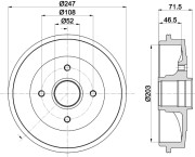 MBD055 MINTEX brzdový bubon MBD055 MINTEX