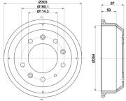 MBD264 MINTEX brzdový bubon MBD264 MINTEX