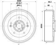 MBD278 MINTEX brzdový bubon MBD278 MINTEX