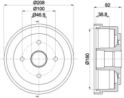 MBD291 MINTEX brzdový bubon MBD291 MINTEX