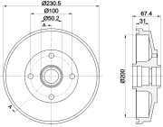 MBD313 MINTEX brzdový bubon MBD313 MINTEX