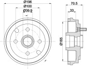 MBD318 MINTEX brzdový bubon MBD318 MINTEX