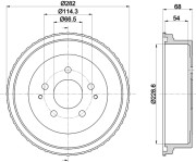 MBD323 MINTEX brzdový bubon MBD323 MINTEX