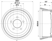 MBD327 MINTEX brzdový bubon MBD327 MINTEX