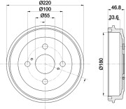 MBD344 MINTEX brzdový bubon MBD344 MINTEX