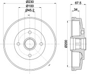 MBD345 MINTEX brzdový bubon MBD345 MINTEX