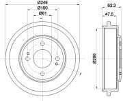 MBD349 MINTEX brzdový bubon MBD349 MINTEX