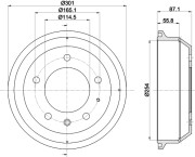 MBD353 MINTEX brzdový bubon MBD353 MINTEX