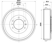 MBD374 MINTEX brzdový bubon MBD374 MINTEX