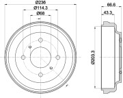 MBD363 MINTEX brzdový bubon MBD363 MINTEX