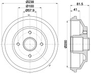 MBD384 MINTEX brzdový bubon MBD384 MINTEX