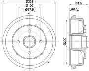 MBD385 MINTEX brzdový bubon MBD385 MINTEX