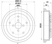 MBD389 MINTEX brzdový bubon MBD389 MINTEX
