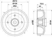 MBD028 MINTEX brzdový bubon MBD028 MINTEX