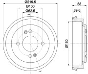 MBD394 MINTEX brzdový bubon MBD394 MINTEX