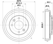 MBD398 MINTEX brzdový bubon MBD398 MINTEX