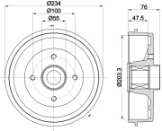 MBD416 MINTEX brzdový bubon MBD416 MINTEX