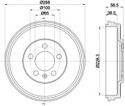 MBD408 MINTEX brzdový bubon MBD408 MINTEX