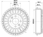 MBD409 MINTEX brzdový bubon MBD409 MINTEX