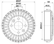 MBD410 MINTEX brzdový bubon MBD410 MINTEX