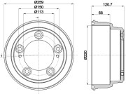 MBD414 MINTEX brzdový bubon MBD414 MINTEX