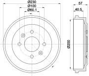 MBD422 MINTEX brzdový bubon MBD422 MINTEX