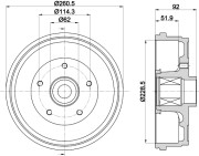 MBD426 MINTEX brzdový bubon MBD426 MINTEX