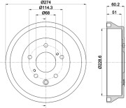 MBD427 MINTEX brzdový bubon MBD427 MINTEX