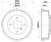 MBD428 MINTEX brzdový bubon MBD428 MINTEX