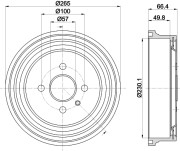 MBD434 MINTEX brzdový bubon MBD434 MINTEX