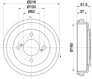 MBD442 MINTEX brzdový bubon MBD442 MINTEX