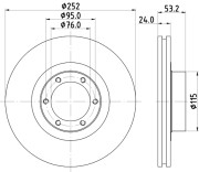 MDC222 Brzdový kotouč MINTEX