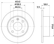 MDC411 Brzdový kotouč MINTEX