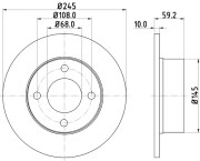 MDC369 Brzdový kotouč MINTEX