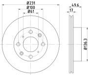 MDC342 Brzdový kotouč MINTEX