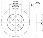 MDC364 Brzdový kotouč MINTEX