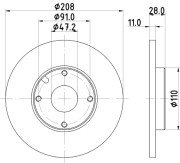 MDC633 MINTEX brzdový kotúč MDC633 MINTEX