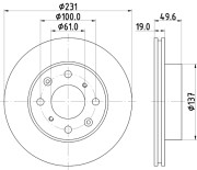 MDC345 MINTEX brzdový kotúč MDC345 MINTEX