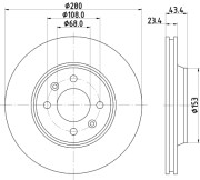 MDC710 MINTEX brzdový kotúč MDC710 MINTEX