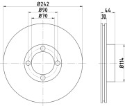 MDC712 MINTEX brzdový kotúč MDC712 MINTEX