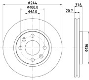 MDC421 Brzdový kotouč MINTEX