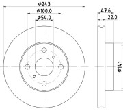 MDC719 Brzdový kotouč MINTEX