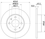 MDC586 MINTEX brzdový kotúč MDC586 MINTEX