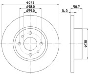 MDC748 MINTEX brzdový kotúč MDC748 MINTEX