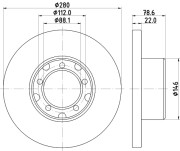 MDC1076 Brzdový kotouč MINTEX