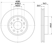 MDC736 Brzdový kotouč MINTEX