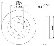 MDC583 MINTEX brzdový kotúč MDC583 MINTEX